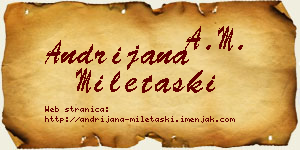 Andrijana Miletaški vizit kartica